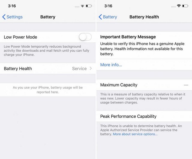 iPhone Tidak Akan Membiarkan Anda Memeriksa Status Kesehatan Baterai Setelah Perbaikan Baterai Pihak Ketiga 1