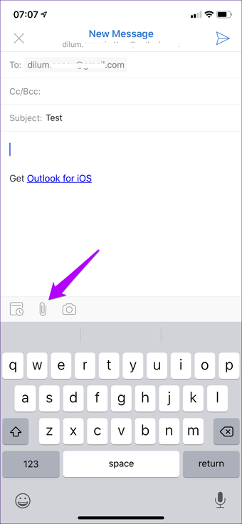 Bifoga Outlook Icloud-filer till iOS 1
