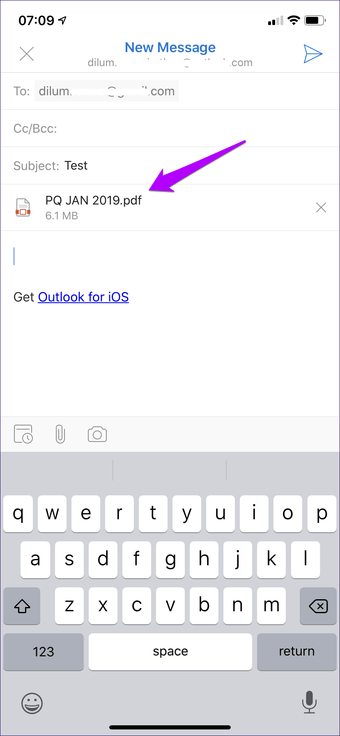 Bifoga en Outlook Icloud-fil till iOS 6
