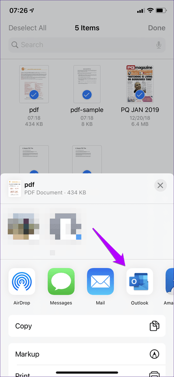 Bifoga en Outlook Icloud-fil till iOS 11