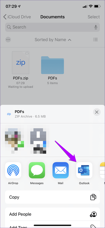 Bifoga Outlook Icloud-filer till iOS 15