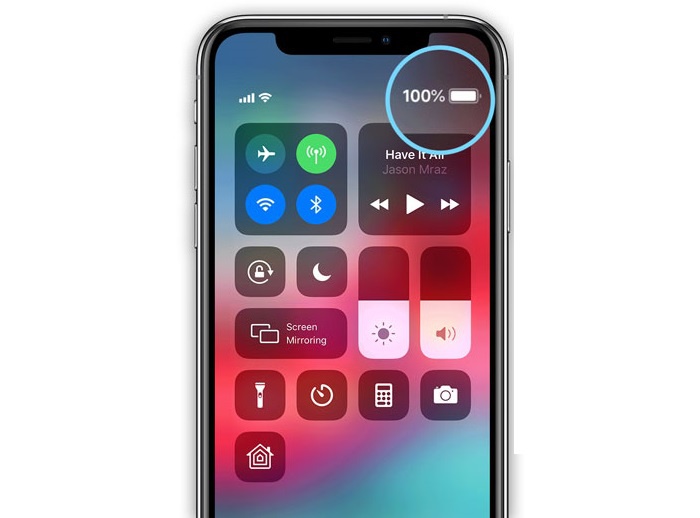 iPhone xr batteriprocent