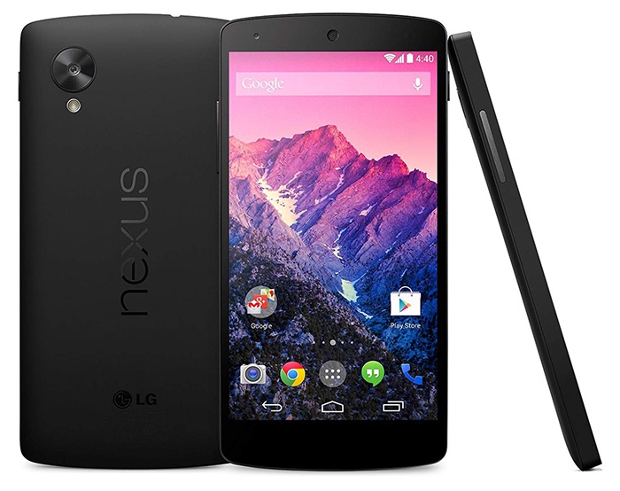 framsidan och baksidan av LG Nexus 5