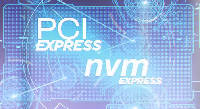 Logo PCIe dan NVMe. 