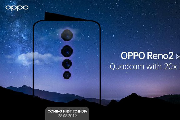 OPPO Reno2 akan disajikan pada 28 Agustus dengan empat kamera dan 20x optical zoom
