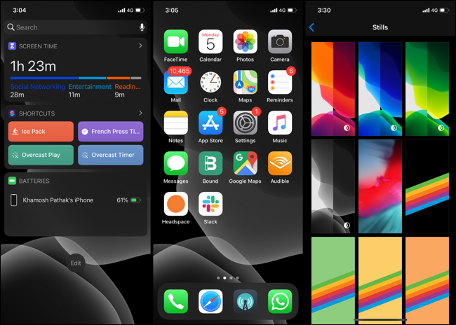 iOS 13 Widget Mode Gelap dan Layar Beranda