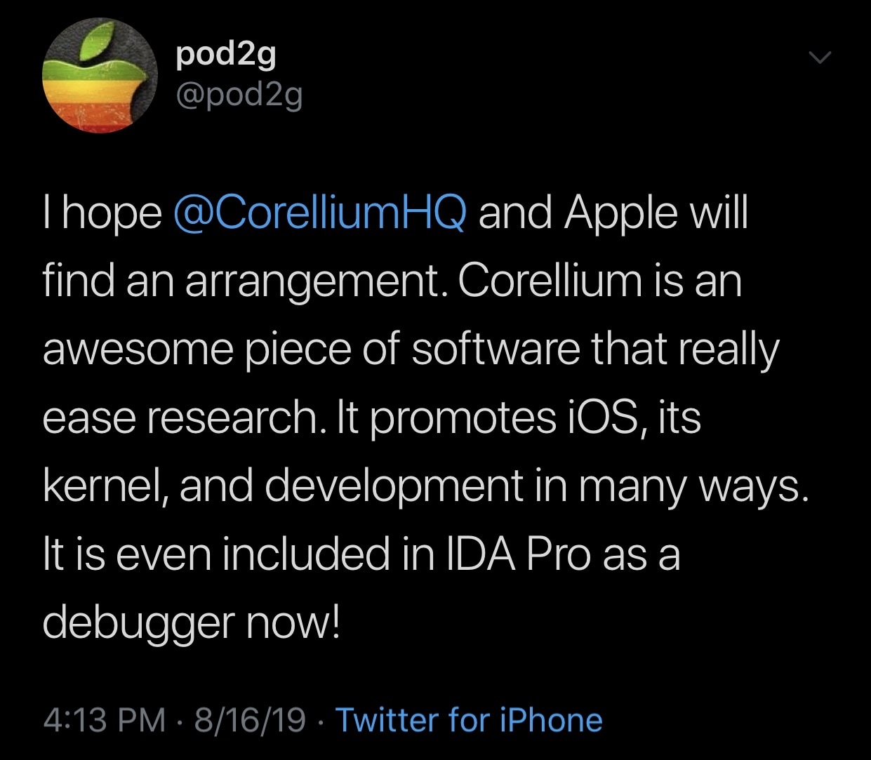 Apple stämmer med företaget Corellium virtualiseringsföretag och citerar 