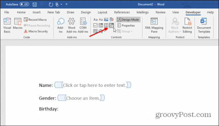 Hur man gör blanketter fyllbara i Microsoft Word 4