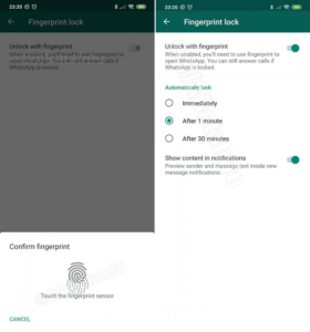 Menyiapkan fitur Kunci Sidik Jari di WhatsApp untuk Android