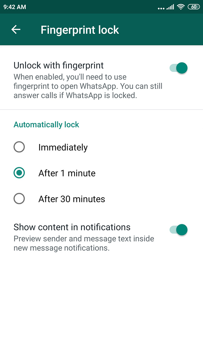 Cara menggunakan fitur kunci sidik jari baru di WhatsApp 3