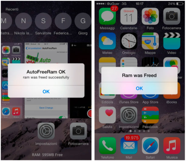 AutoFreeRam melepaskan RAM iPhone secara otomatis 3