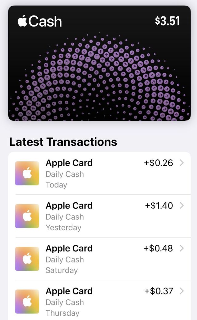 Apple Kartu memberi Anda Uang Harian, yang berakhir pada Apple Kartu Tunai, dan dapat digunakan SECEPATNYA.