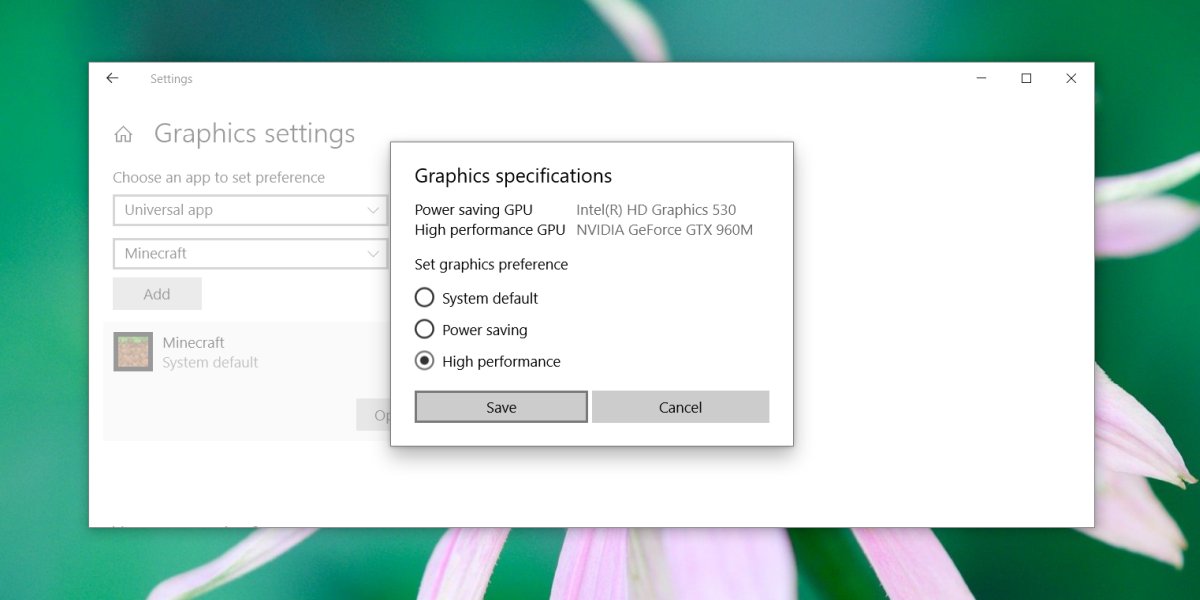 Hur man tvingar ett UWP-program att använda en aktiv GPU Windows 10 2