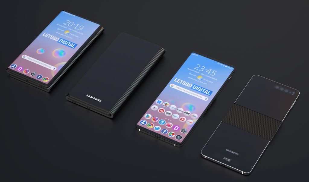 Samsung testar en ny design av fällbara mobiltelefoner i flera riktningar 1