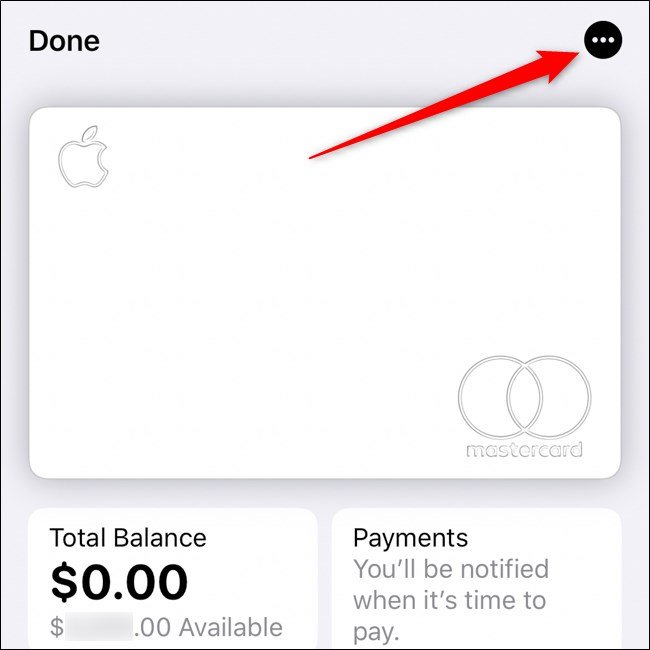 Aplikasi iPhone Wallet Apple Kartu Pilih Tombol Tiga Dot
