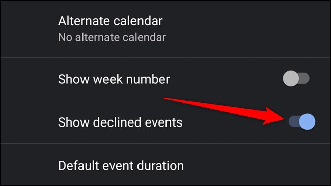 Google Calendar Mobile Toggle Off Tampilkan Acara yang Ditolak