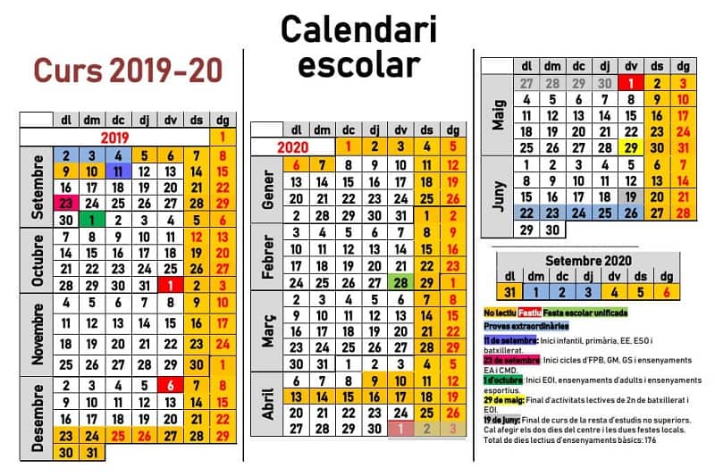 Kalender sekolah 2019-2020 untuk mengunduh, tanggal, dan hari libur di semua komunitas 3