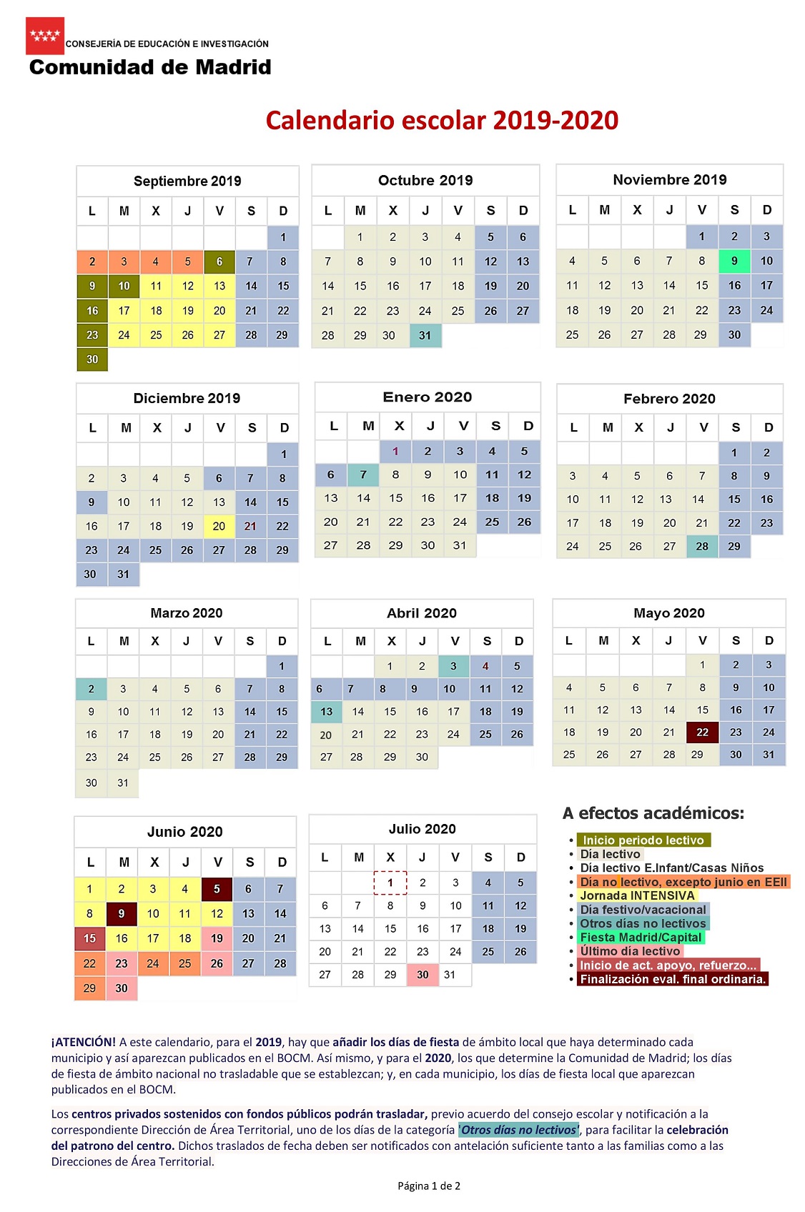 Kalender sekolah 2019-2020 untuk mengunduh, tanggal, dan hari libur di semua komunitas 8