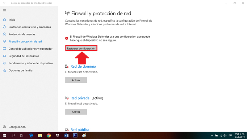ð¥ Cara menonaktifkan firewall Windows Pertahankan Windows 10 sementara