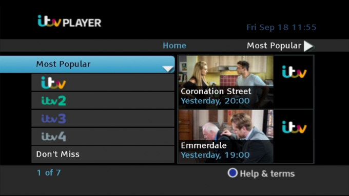 Humax HDR-1100S ITV Player