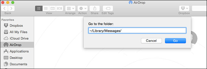 Öppna mappmeddelandebiblioteket på Mac OS X
