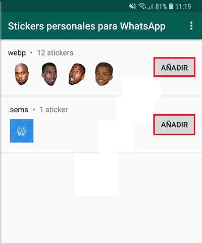 Få tillgång till personliga klistermärken för WhatsApp-applikationen