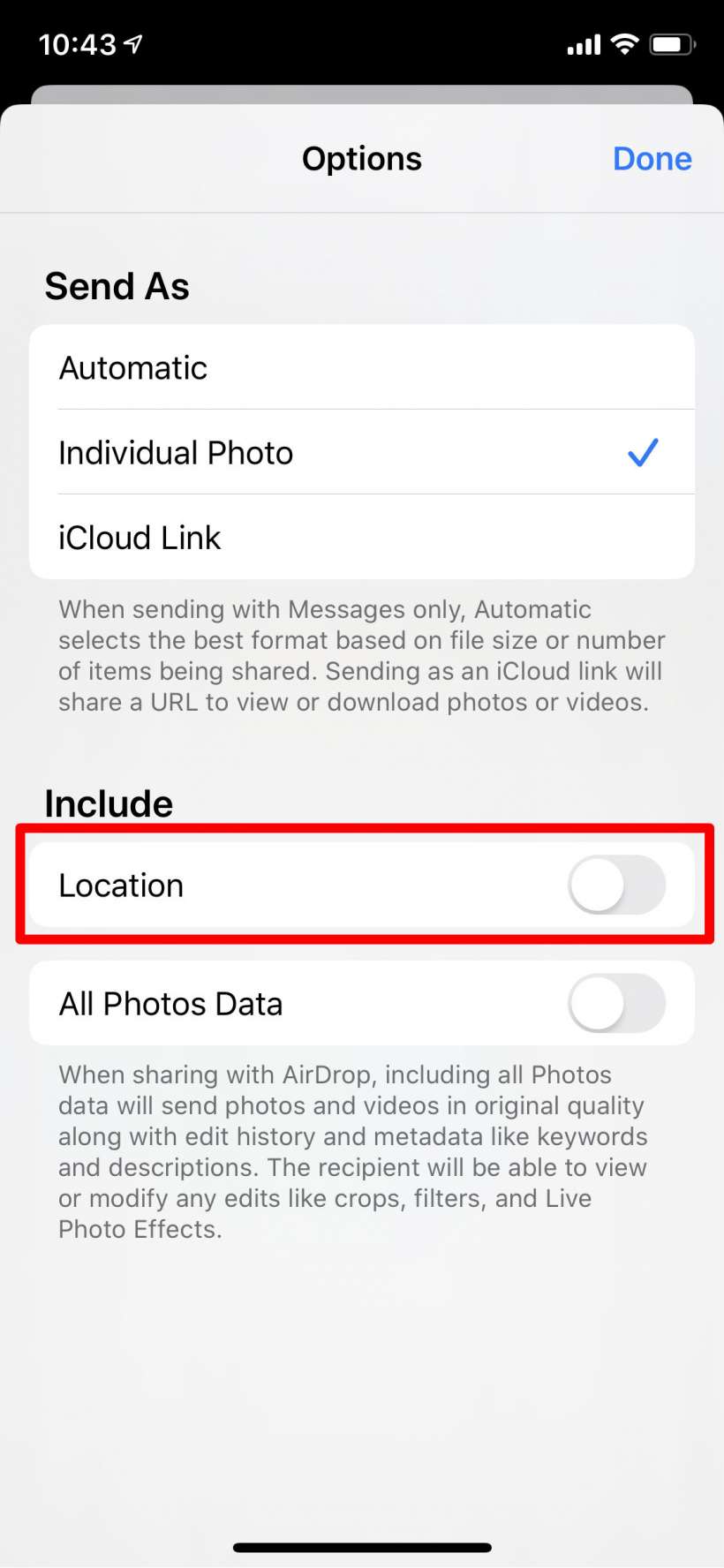 Cara berbagi foto tanpa data lokasi di iPhone dan iPad.