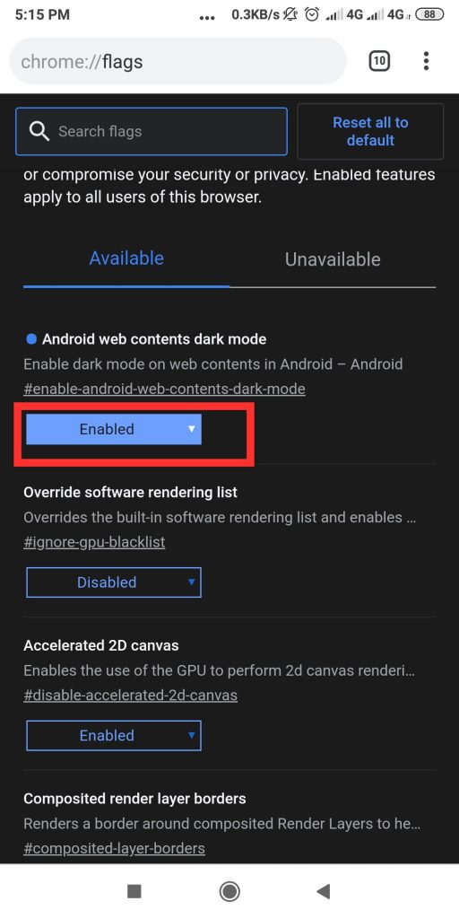 Dark Mode i Chrome på Android
