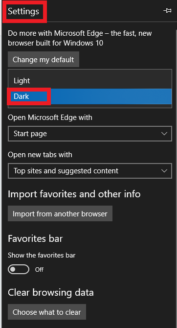 Dark Mode på Microsoft Edge