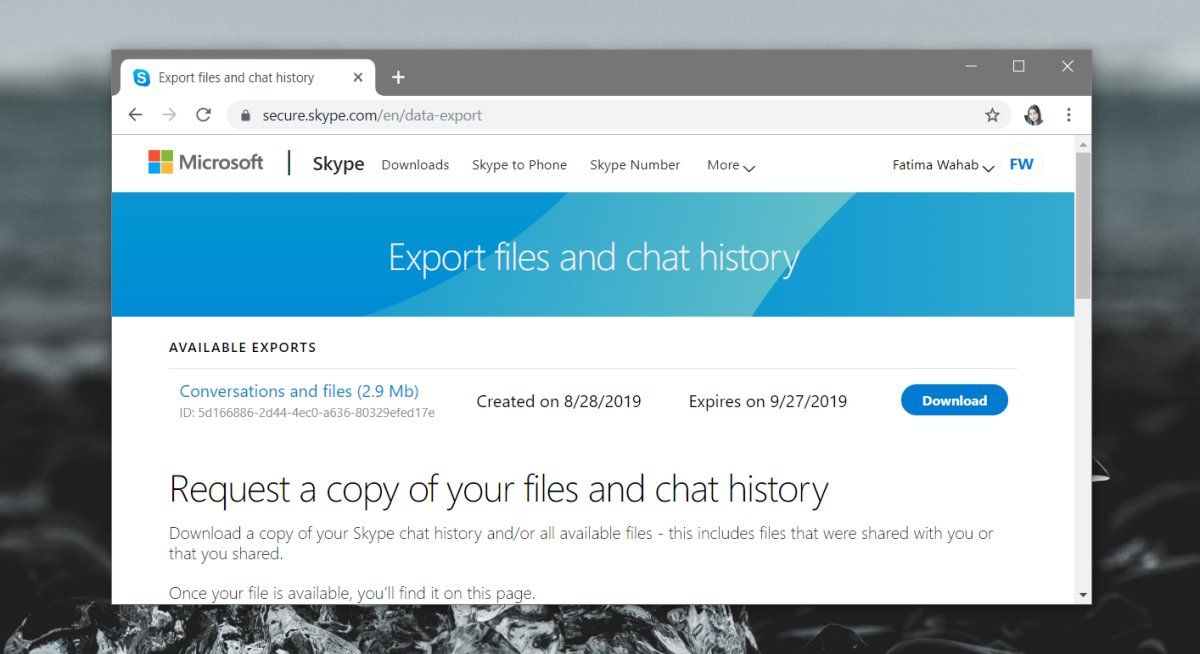 Cara mencadangkan riwayat obrolan Skype UWP aktif Windows 10