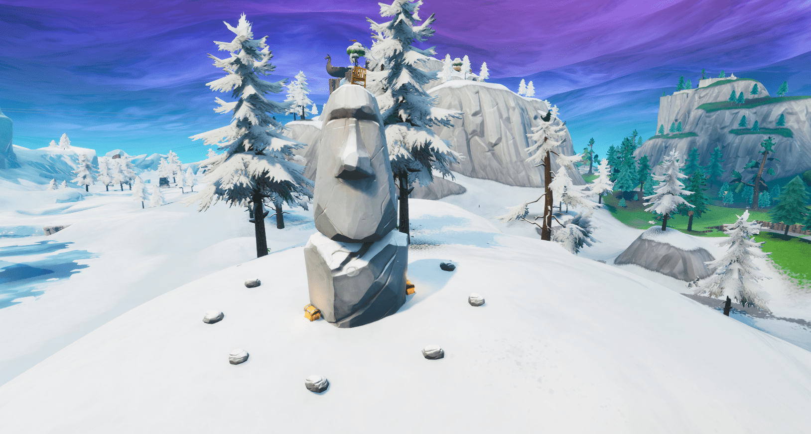 Fortnite Blockbuster Challenge - Snowy Stone Head Location