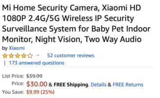 Ta Mi Home Xiaomi Wi-Fi-säkerhetskamera för endast $ 30 ($ 10) 1