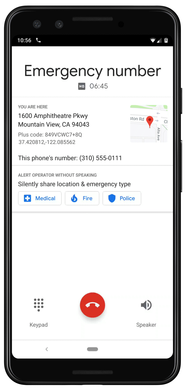 Google Phone-appen för Android får ett-tryck nödsamtal 2