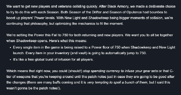 Bungie Mengumumkan Kekuatan Besar dan Perubahan Level Takdir untuk Shadowkeep 2