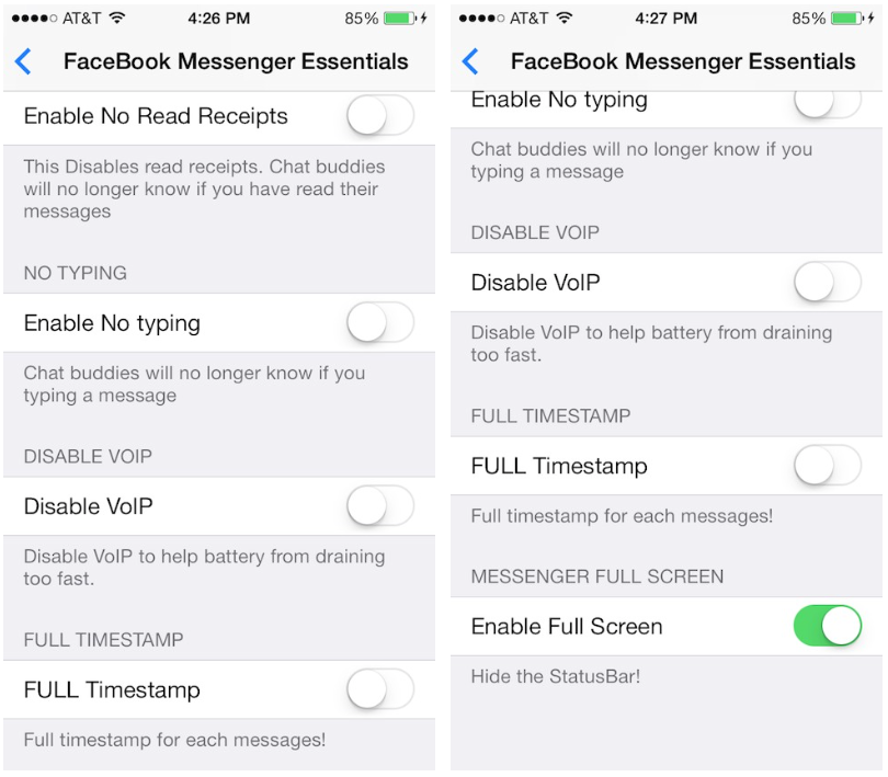 Cara meningkatkan privasi Facebook Messenger di iPhone dengan Jailbreak 3