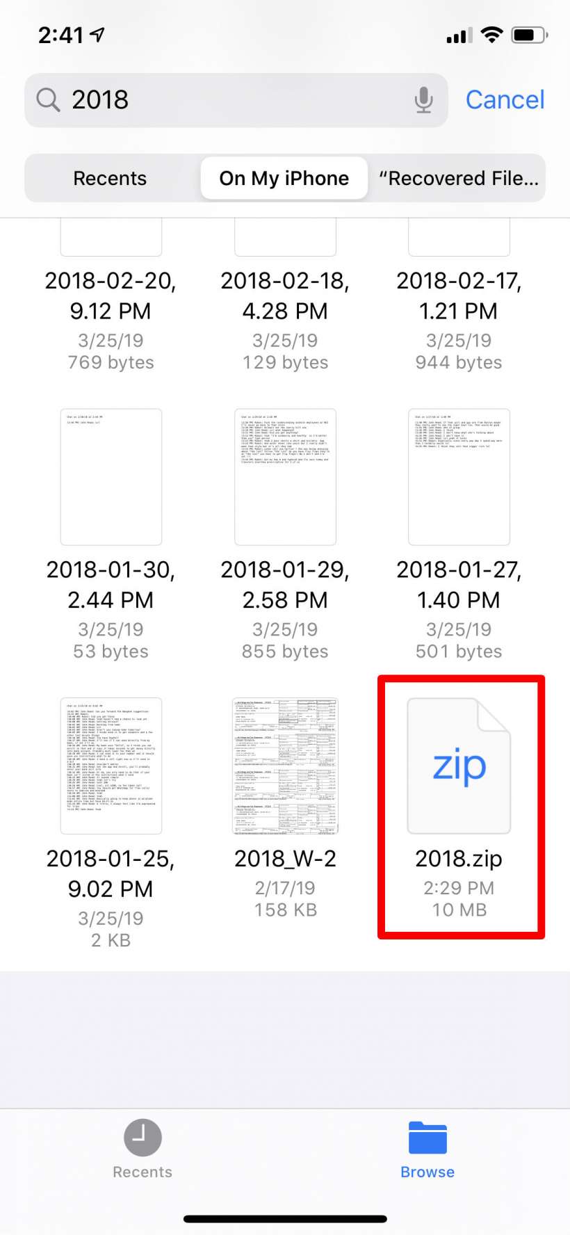 Cara zip dan unzip file terkompresi di iPhone dan iPad.