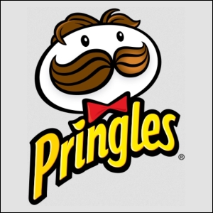 Contoh logo Pringles dengan maskot ikonik