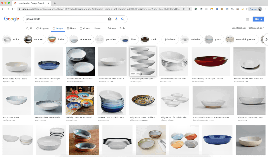 Google uppdaterade bildsökning med en ny förhandsvisningsdesign, mer produktinformation 2