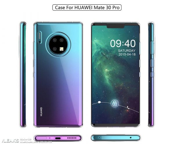 Huawei Mate 30: kebocoran baru mengkonfirmasi desain 1