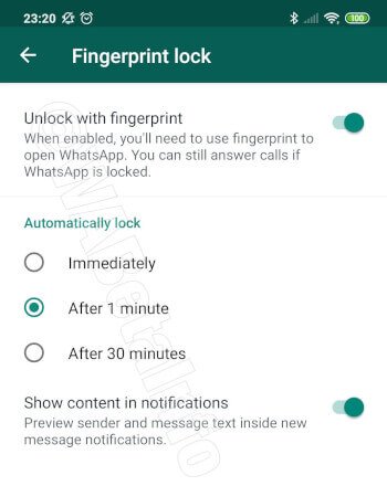 Bild - Fingeravtryckslåset kommer till WhatsApp beta för Android