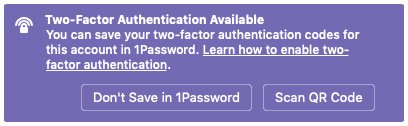 Flytta din tvåfaktor-autentisator till ett lösenord 1