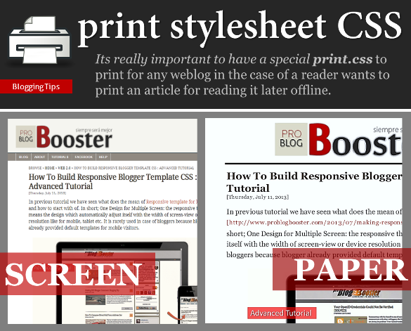 Print Stylesheet CSS Trick for Blogger - Problogbooster