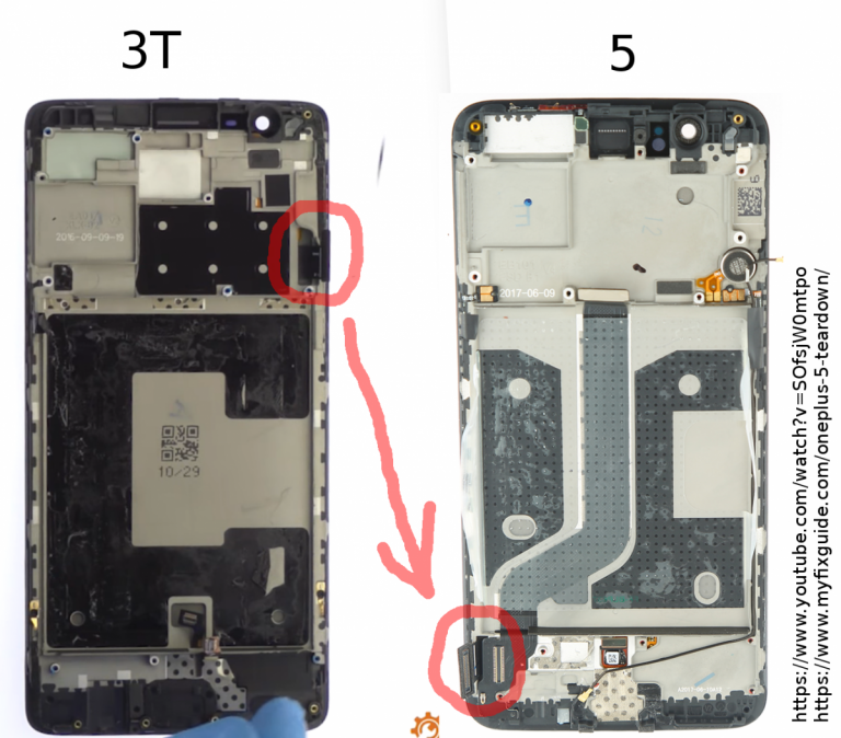 Valsningen av OnePlus 5-gelén är en konsekvens av den inverterade displayen (1) 