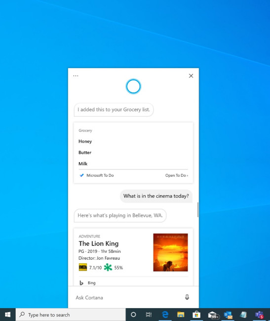 Rilis Microsoft Windows 10 buat 18945 untuk cincin Cepat dengan aplikasi Cortana baru 1