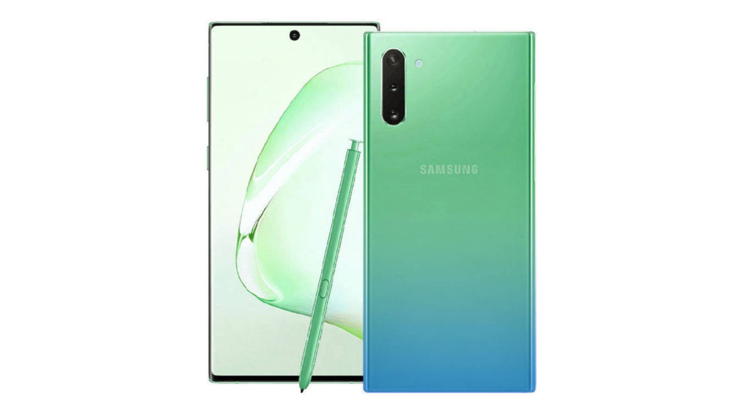  Samsung Galaxy  Note 10 Bocor Dengan Warna  Hijau  Dan 