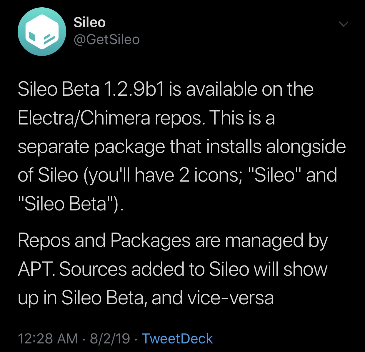 Sileo Team meluncurkan Sileo v1.2.9 beta 1 untuk pengujian 3