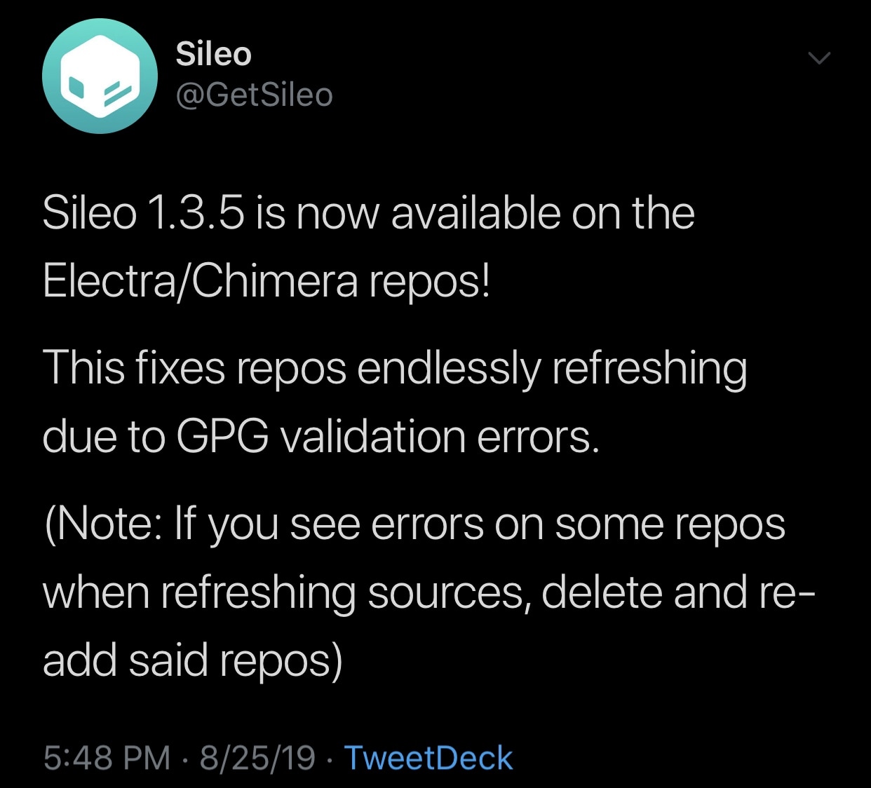 Sileo v1.3.5 släpptes med en fix för det ändlösa uppdateringsfelet 3