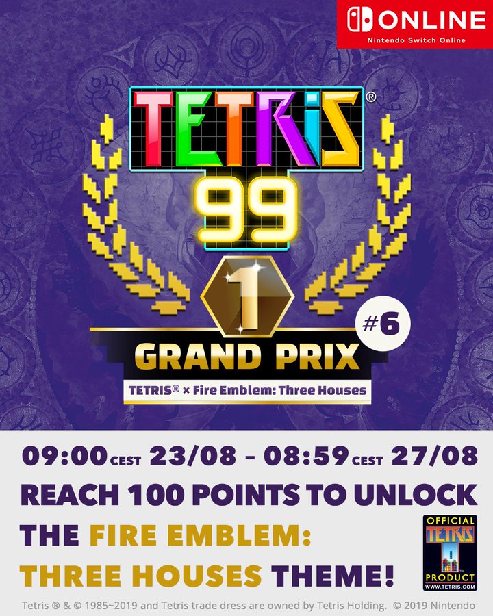 Tetris 99 - Grand Prix keenam berlangsung akhir pekan depan, Fire Emblem: tema Three Houses untuk dibuka