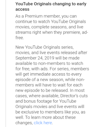 [Update: Starts September 24]  Det ursprungliga YouTube-dokumentet kommer att finnas gratis med annonser 2020 1