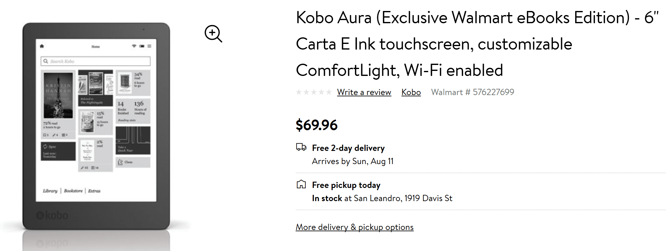 Walmart meluncurkan Kobo Aura - Edisi eBook Walmart Eksklusif